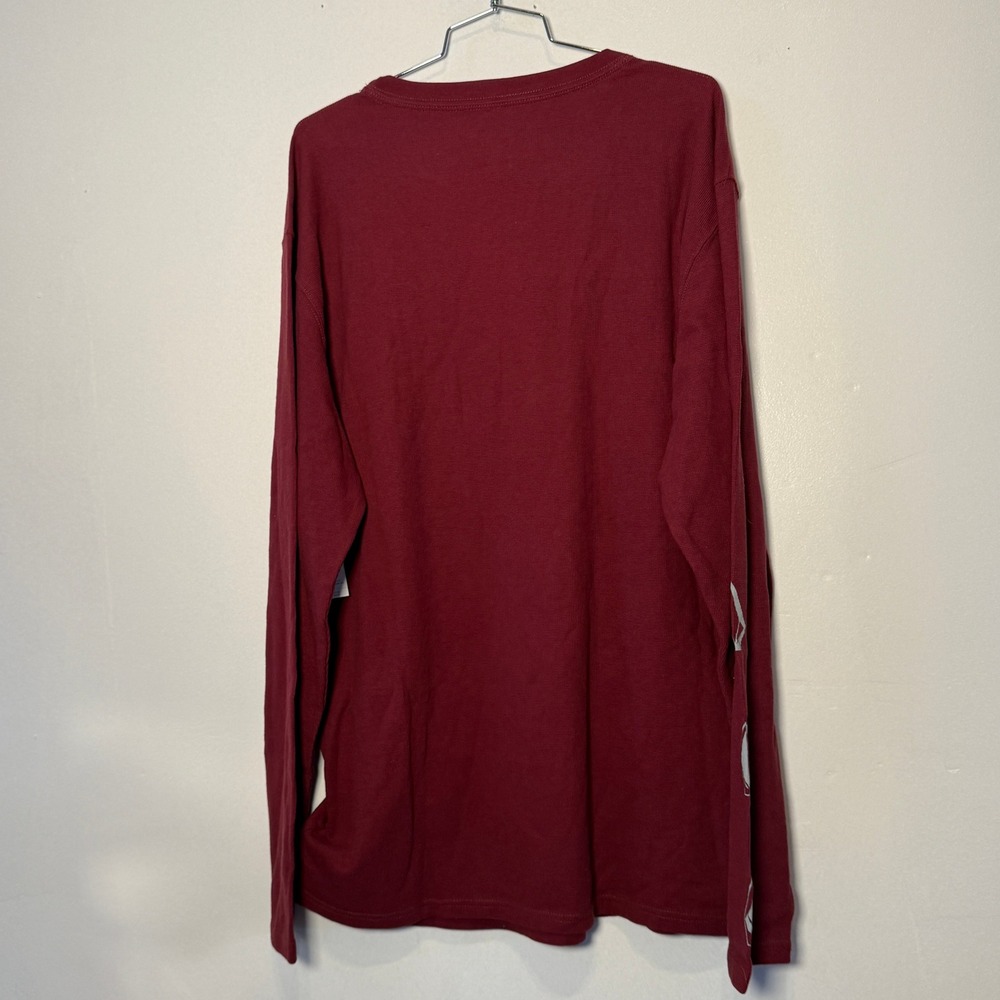 Volcom Mens Nunez Graphic Thermal Long Sleeve Shirt Burgundy XXL BNWT - Picture 6 of 8